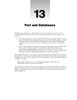 Perl and Databases  .