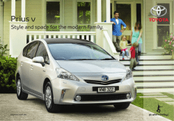 Prius v Style and space for the modern family. toyota.com.au