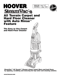 All Terrain Carpet and Hard Floor Cleaner with Auto Rinse Feature
