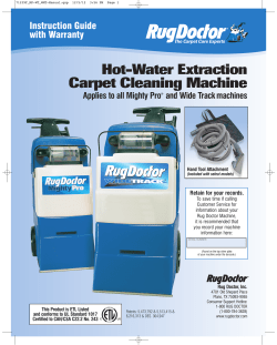 Hot-Water Extraction Carpet Cleaning Machine Instruction Guide with Warranty