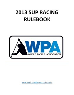 2013 SUP RACING RULEBOOK  www.worldpaddleassociation.com