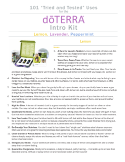 Intro Kit 101 “Tried and Tested” Uses Lemon, Lavender,