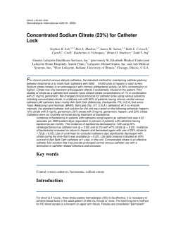 Concentrated Sodium Citrate (23%) for Catheter Lock