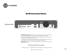 DSi 8M Cinema System Monitor Operation Manual