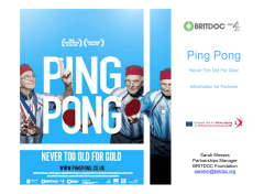 Ping Pong Never Too Old For Gold Information for Partners Sarah Mosses