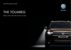 THE TOUAREG PRICE AND SPECIFICATION GUIDE EFFECTIVE FROM 28.4.2014