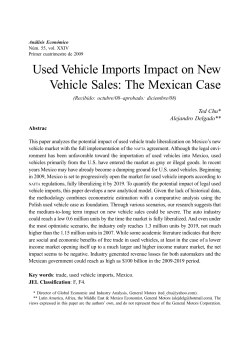 Used Vehicle Imports Impact on New Vehicle Sales: The Mexican Case