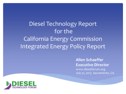 Diesel Technology Report for the California Energy Commission Integrated Energy Policy Report