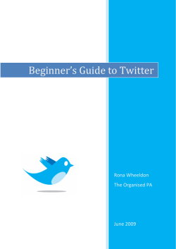 Beginner’s Guide to Twitter Rona Wheeldon The Organised PA