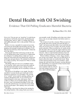 Dental Health with Oil Swishing By Bruce Fife, C.N., N.D.