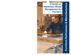 Furniture Refinishers &amp; Manufacturers A Guide on Hazardous Waste Management for