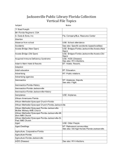 Jacksonville Public Library Florida Collection Vertical File Topics Subject