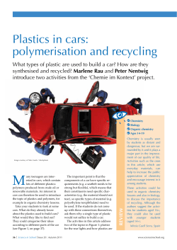Plastics in cars: polymerisation and recycling