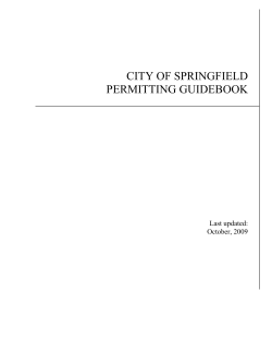 CITY OF SPRINGFIELD PERMITTING GUIDEBOOK Last updated: