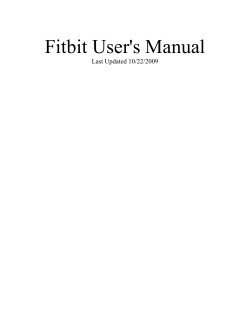 Fitbit User's Manual Last Updated 10/22/2009
