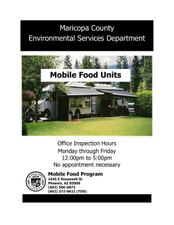 Mobile Food Units Maricopa County Environmental Services Department Office Inspection Hours