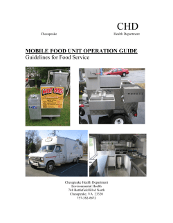 CHD MOBILE FOOD UNIT OPERATION GUIDE Guidelines for Food Service