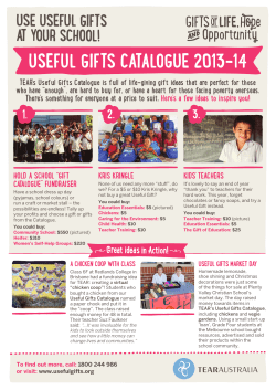 USEFUL GIFTS CATALOGUE 2013–14 USE USEFUL GIFTS AT YOUR SCHOOL!
