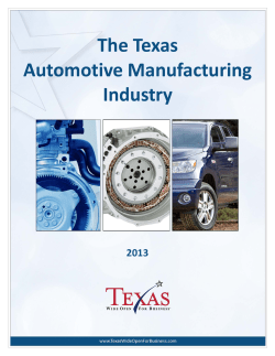 The Texas Automotive Manufacturing Industry 2013