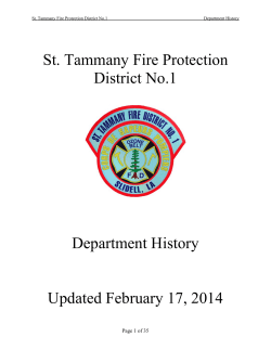 St. Tammany Fire Protection District No.1 Department History