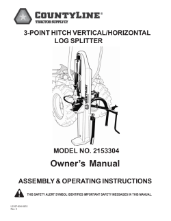 Owner’s Manual 3-POINT HITCH VERTICAL/HORIZONTAL LOG SPLITTER MODEL NO. 2153304