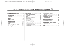 2013 Cadillac CTS/CTS-V Navigation System Infotainment System Navigation Introduction