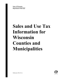 Sales and Use Tax Information for Wisconsin Counties and