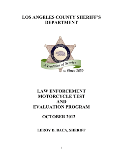 LOS ANGELES COUNTY SHERIFF’S DEPARTMENT LAW ENFORCEMENT MOTORCYCLE TEST
