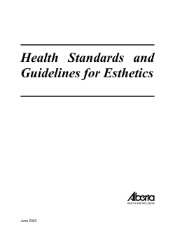 Health Standards and Guidelines for Esthetics  June 2002