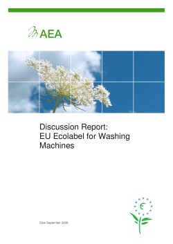 Discussion Report: EU Ecolabel for Washing Machines