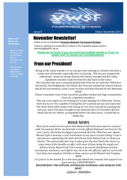 November Newsletter!  Issue 6 Dated: November 2013