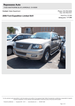 Repossess Auto 2006 Ford Expedition Limited SUV Contact: