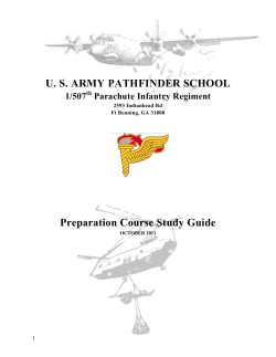 U. S. ARMY PATHFINDER SCHOOL Preparation Course Study Guide 1/507 Parachute Infantry Regiment
