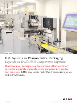 HMI Systems for Pharmaceutical Packaging Depends on EAO’s HMI Components Expertise