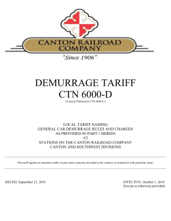 DEMURRAGE TARIFF CTN 6000-D