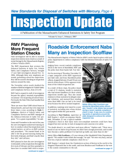 Inspection Update Roadside Enforcement Nabs Many an Inspection Scofflaw RMV Planning