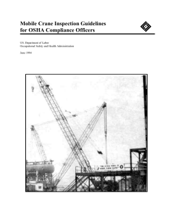 Mobile Crane Inspection Guidelines for OSHA Compliance Officers US. Department of Labor