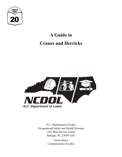 20 A Guide to Cranes and Derricks N.C. Department of Labor