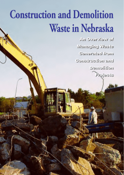 Construction and Demolition Waste in Nebraska An Overview of Managing Waste