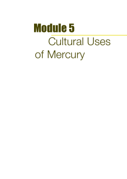 Module 5 Cultural Uses of Mercury
