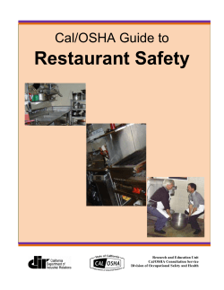 Restaurant Safety  Cal/OSHA Guide to