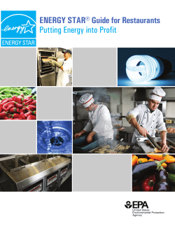 ENERGY STAR® Guide for Restaurants Putting Energy into Profit