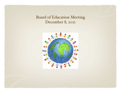 Board of Education Meeting December 8, 2011