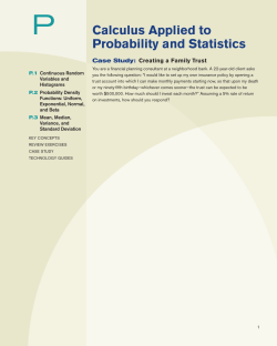 P Calculus Applied to Probability and Statistics Case Study:
