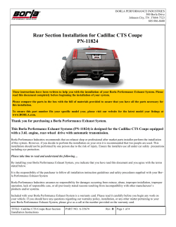 Rear Section Installation for Cadillac CTS Coupe PN-11824