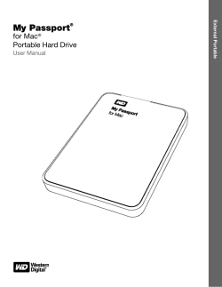 My Passport for Mac Portable Hard Drive User Manual