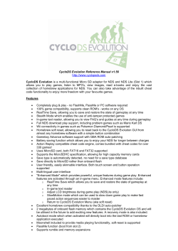 CycloDS Evolution CycloDS Evolution Reference Manual v1.56