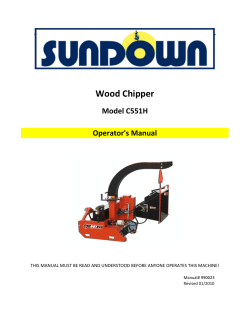 Wood Chipper Model C551H Operator's Manual