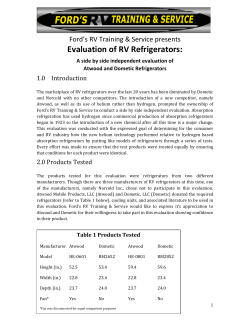 Evaluation of RV Refrigerators: Ford’s RV Training &amp; Service presents