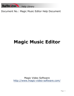 Magic Music Editor Document No.: Magic Music Editor Help Document -video-software.com/